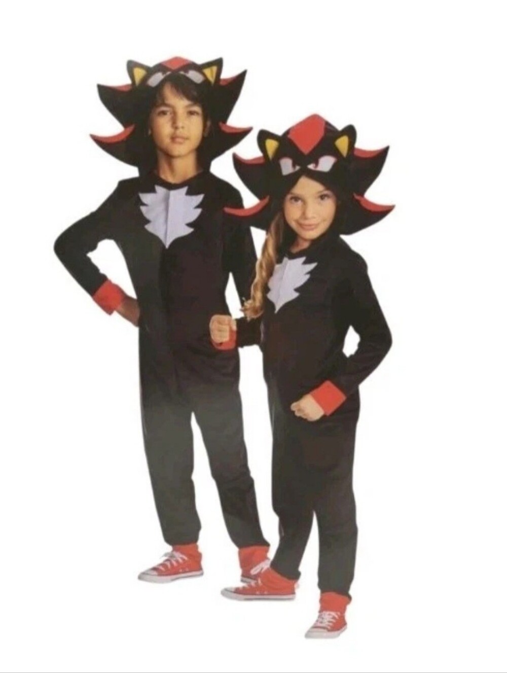 Sonic3 Shadow The Hedgehog Kids Hooded Jumpsuit Halloween Costume M(7-8)